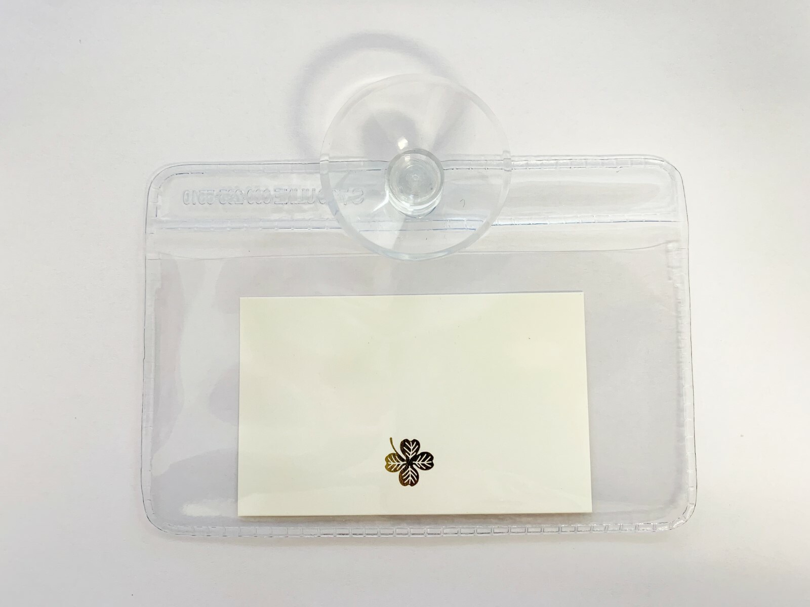 Emblem / parking permit holder with pocket and strong suction Cup (5 x 3″)