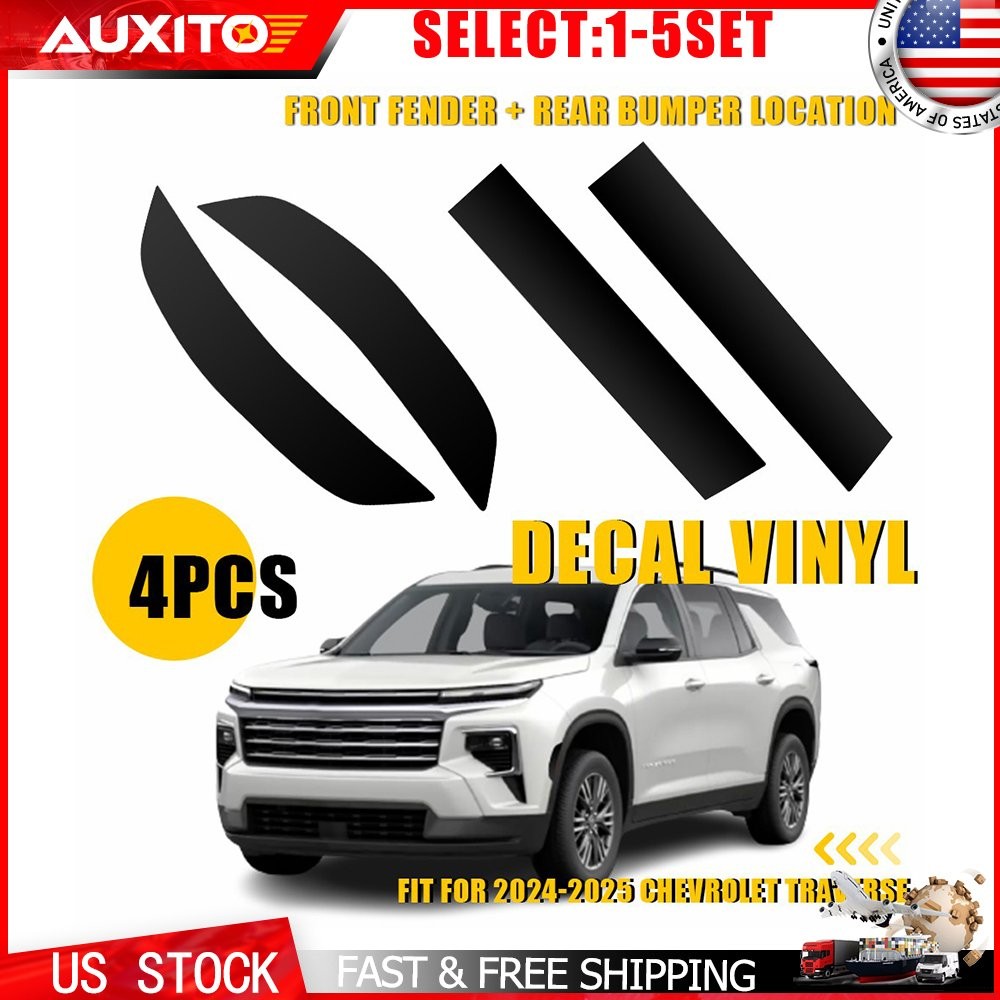 For 24+ Chevrolet Traverse Front And Rear Reflector Smoke Tint Vinyl Decal 4-20X