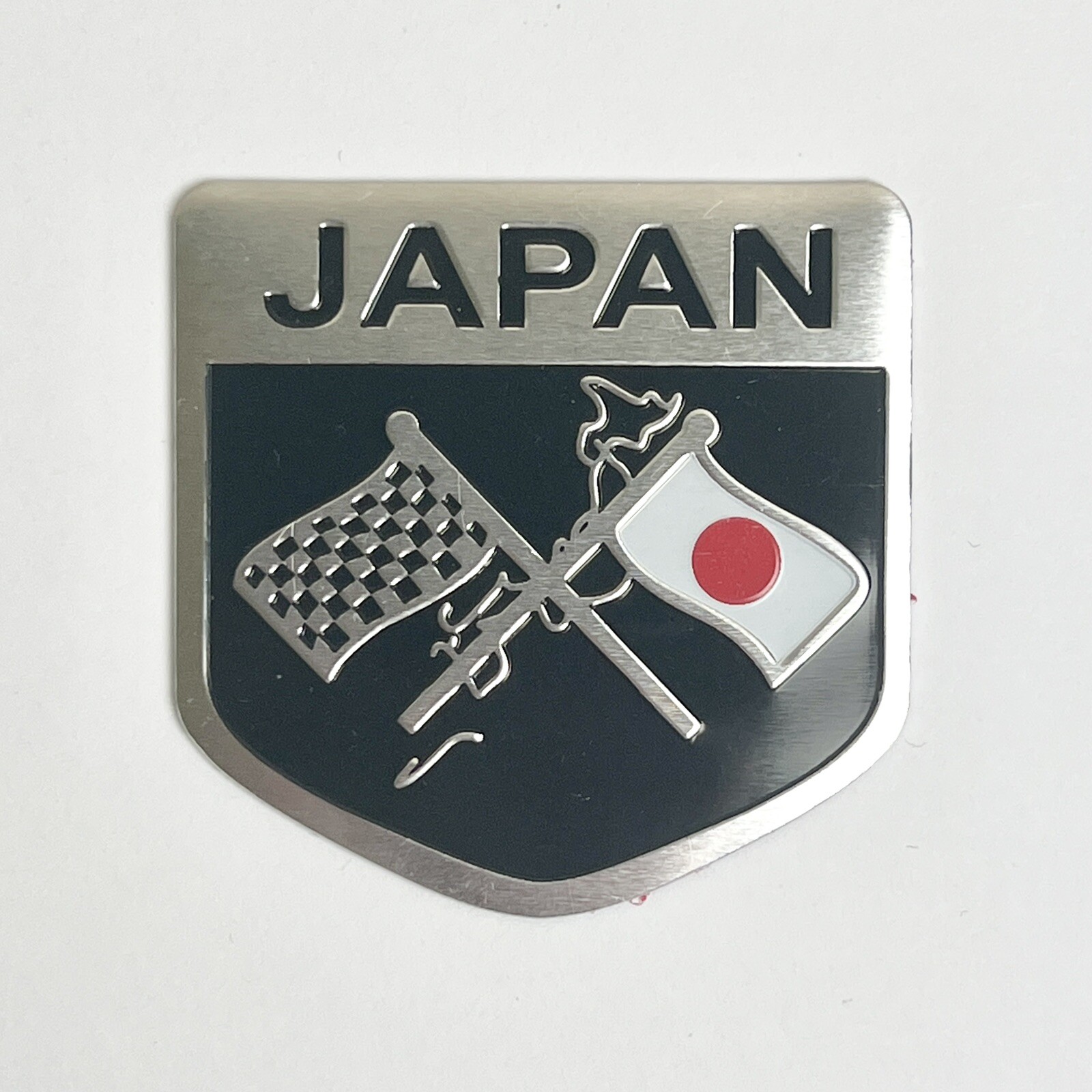 Japan Flag Car Emblem Badge Decal Sticker 2″x 2.25″ Aluminum Japanese JDM JP NEW