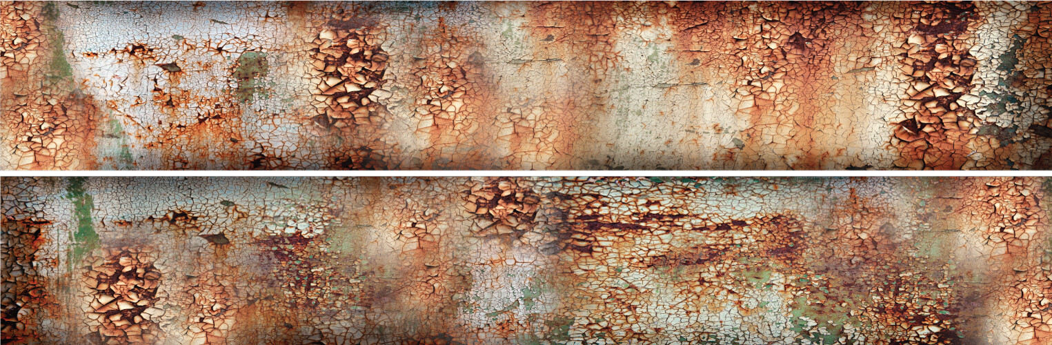 2-58″x360″ (720″ total) Rust Patina White Brown Green Grunge Boat Vehicle Wrap