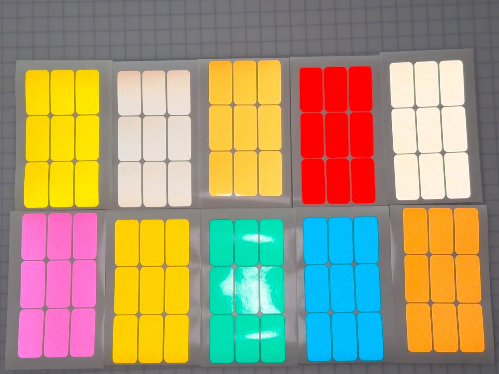 9 Reflective 1.5″ x 3″ ELG Rectangles (10 Different Colors) Bike Safety Stickers