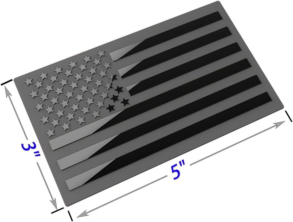 3D Metal American Flag Emblem Decal，Black American Flag Decal,for Car, Truck …