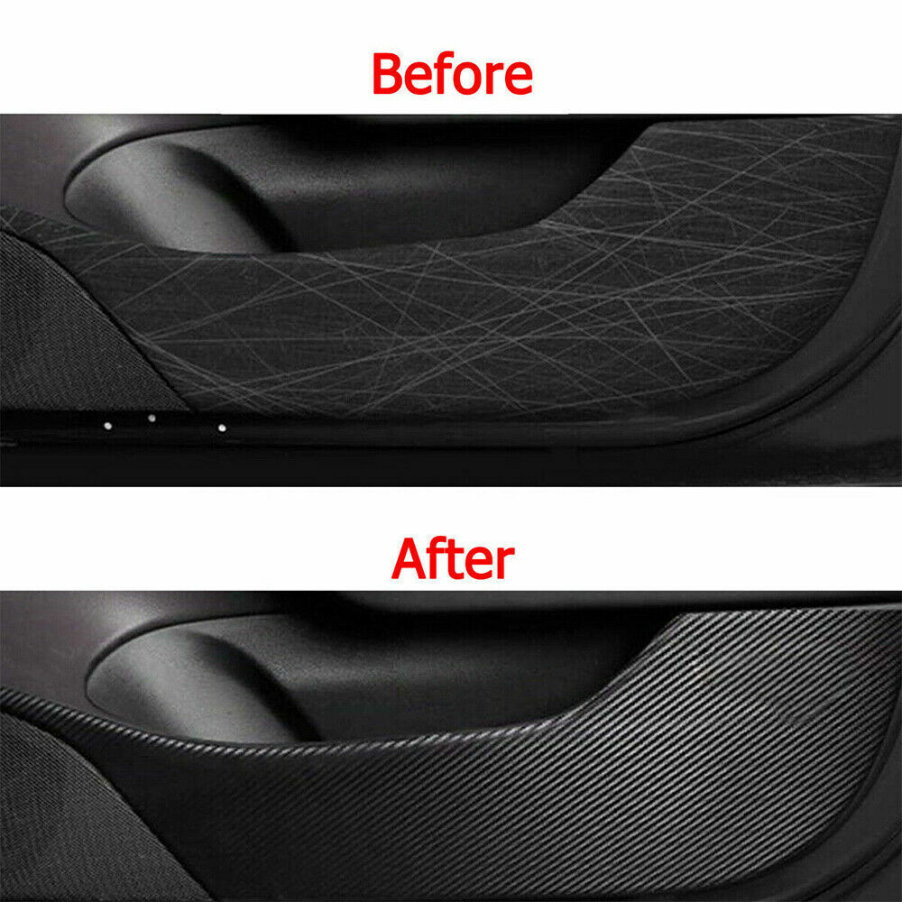 4x Door Panle Protector Anti Kick Scratch Cover Scuff Trim Sticker Carbon Fiber