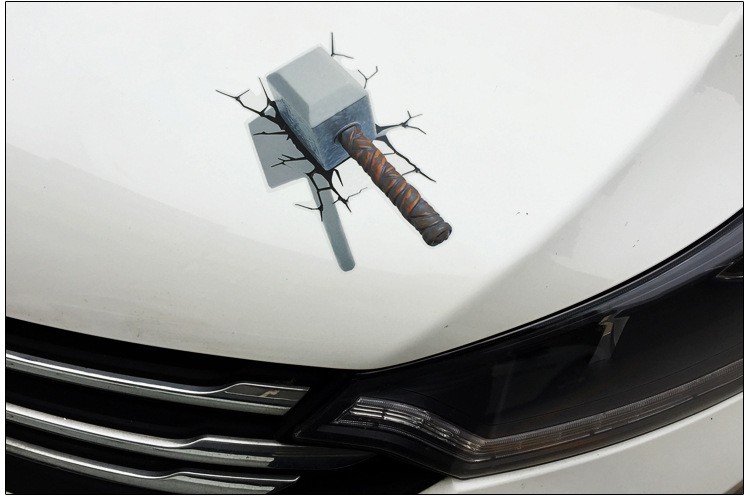 3D Car Stickers Ripped Metal Creative Stickers Vinyl Waterproof Car Bumper Stick