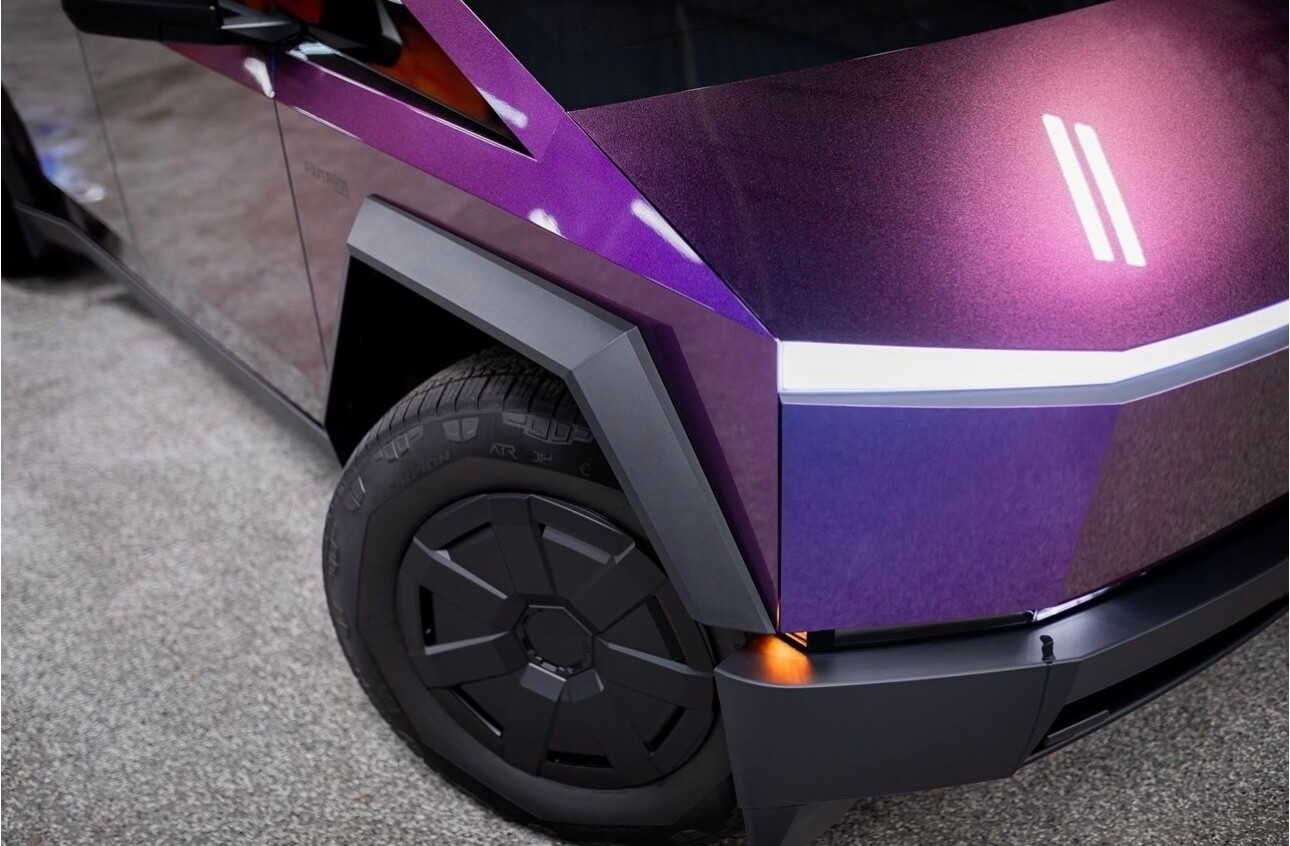 Tesla Cybertruck DIY Full Vinyl Wrap Color Change Ultra-Gloss Riptide Purple