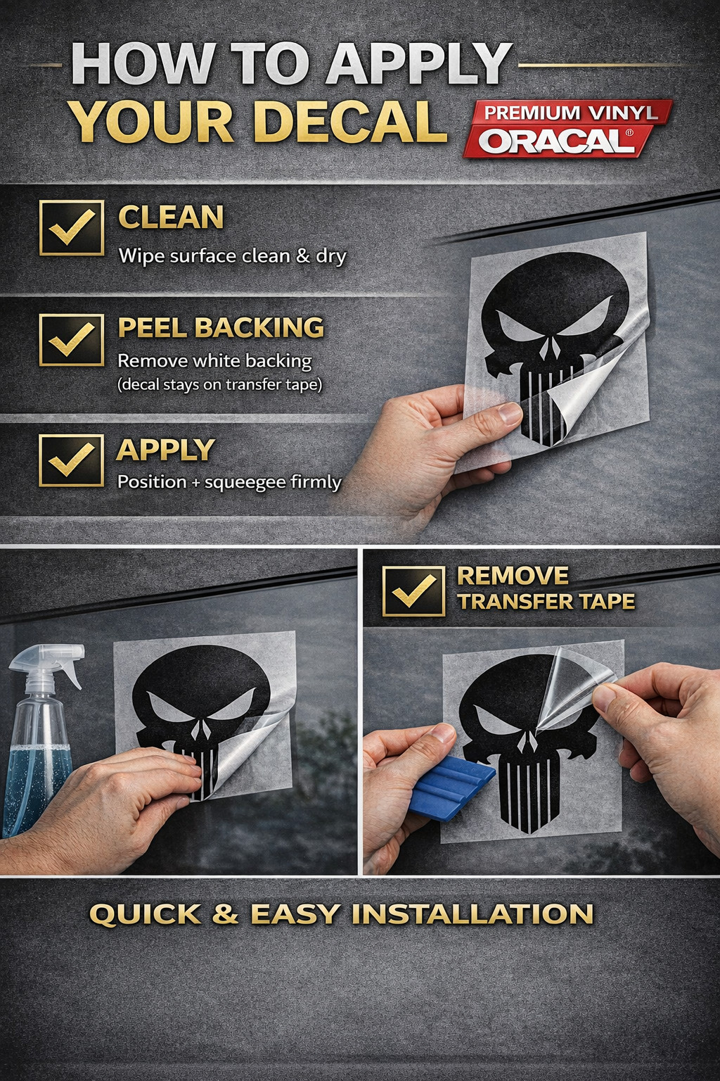 Punisher Style Tactical Skull Vinyl Decal Sticker Waterproof Die Cut Car 2–8″