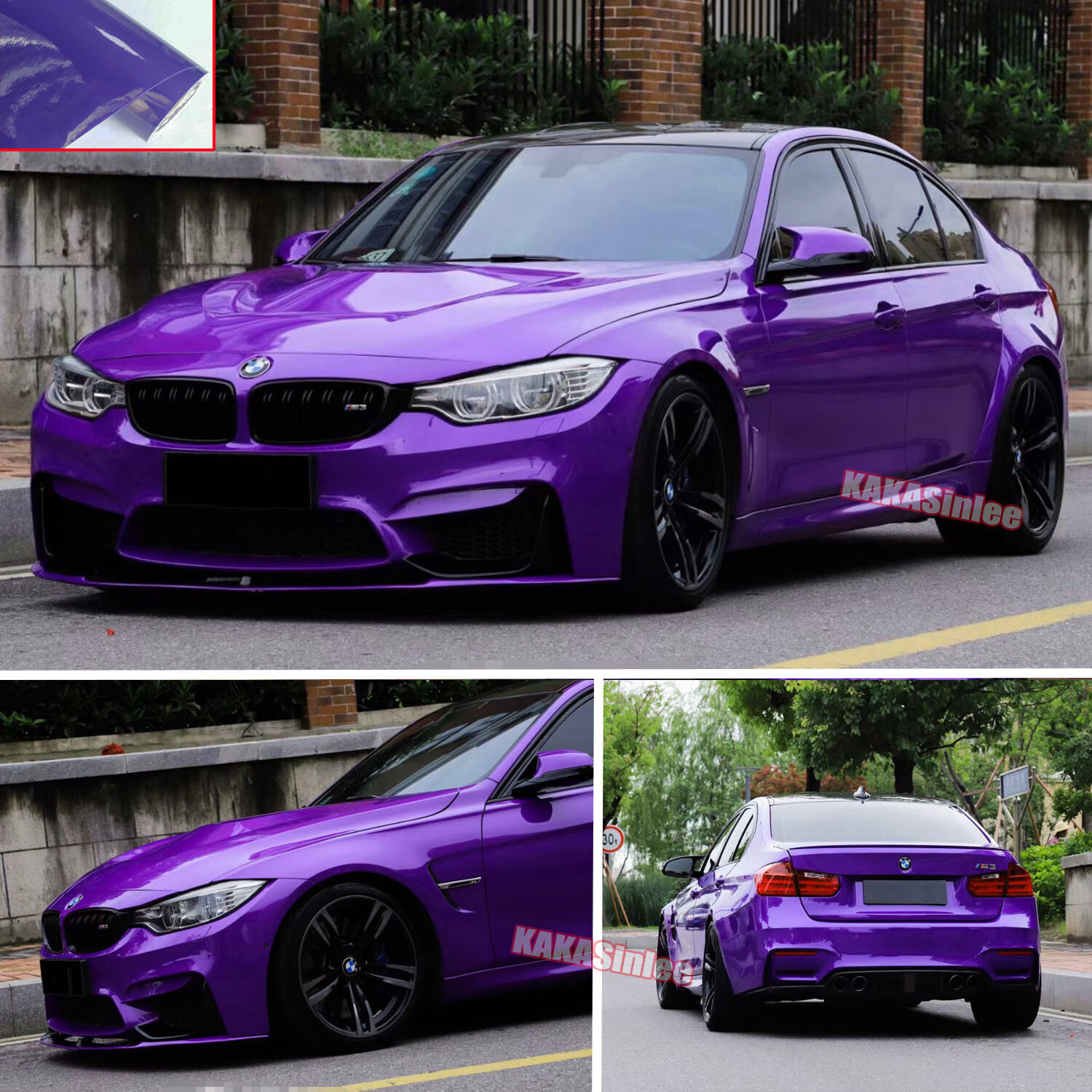 PUR Gloss Bright Metallic Paint Entire Car Vinyl Wrap SUV Roof Sticker Decal US