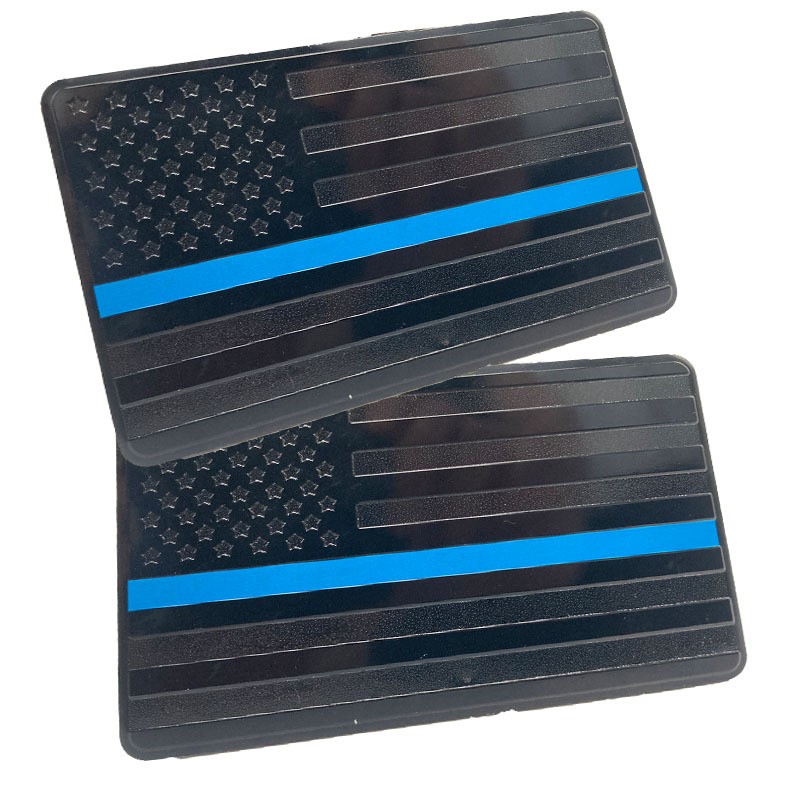 Solid Aluminum American Flag Car Decal 3D Black USA Flag Sticker for Truck SUV