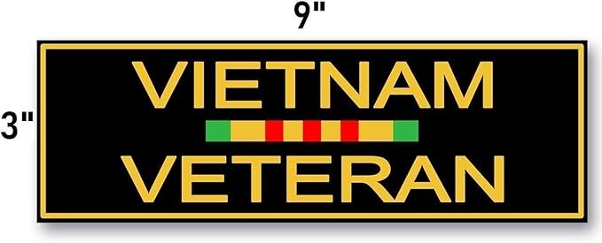 9×3 Vietnam Veteran Sticker 3-Pack Vet Sticker 100% Waterproof Car Window Laptop