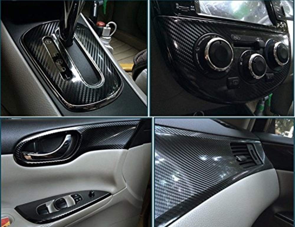 5D High Gloss Black Carbon Fiber Vinyl 12″ x 60″ / 1 FT x 5 FT Bubble Free Ai…