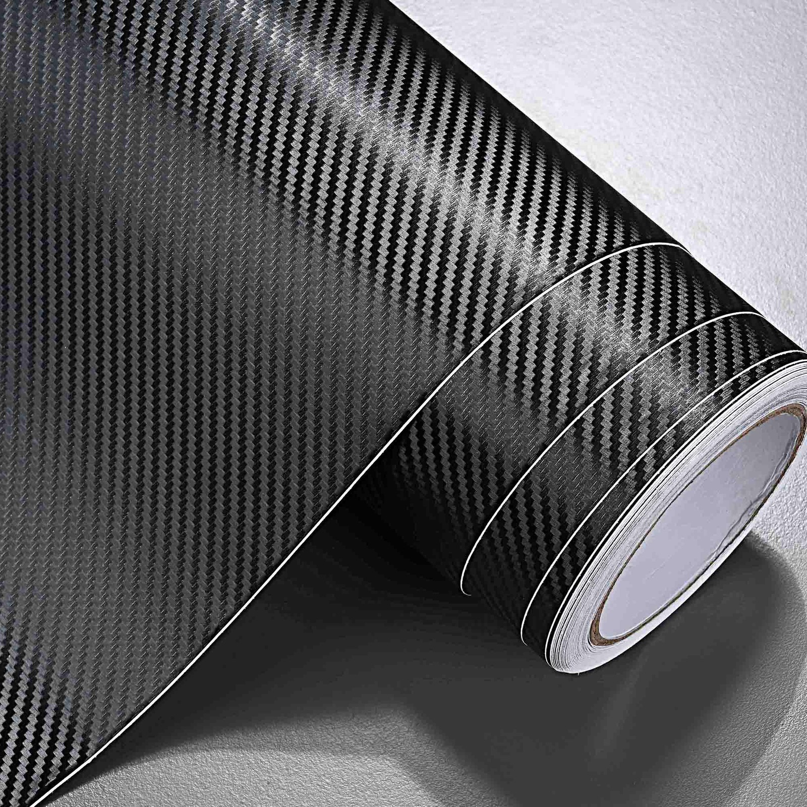 AHR 5×50 FT 3D Carbon Fiber Vinyl Wrap Film Roll w/ Air Release