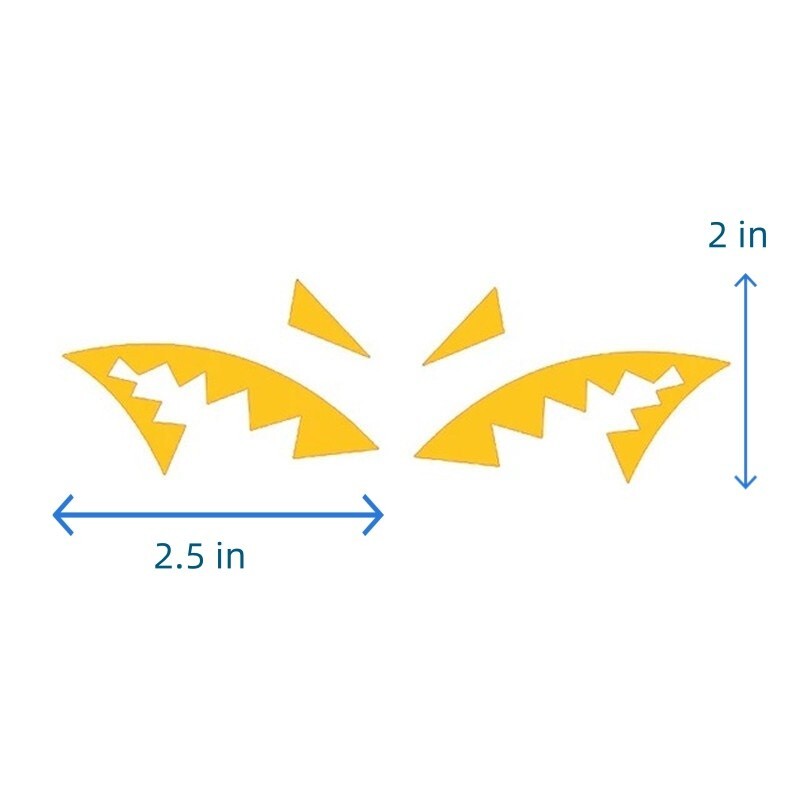 Pair of Shark Fin Antenna Auto Decals Shark Mouth Reflective Universal Stickers