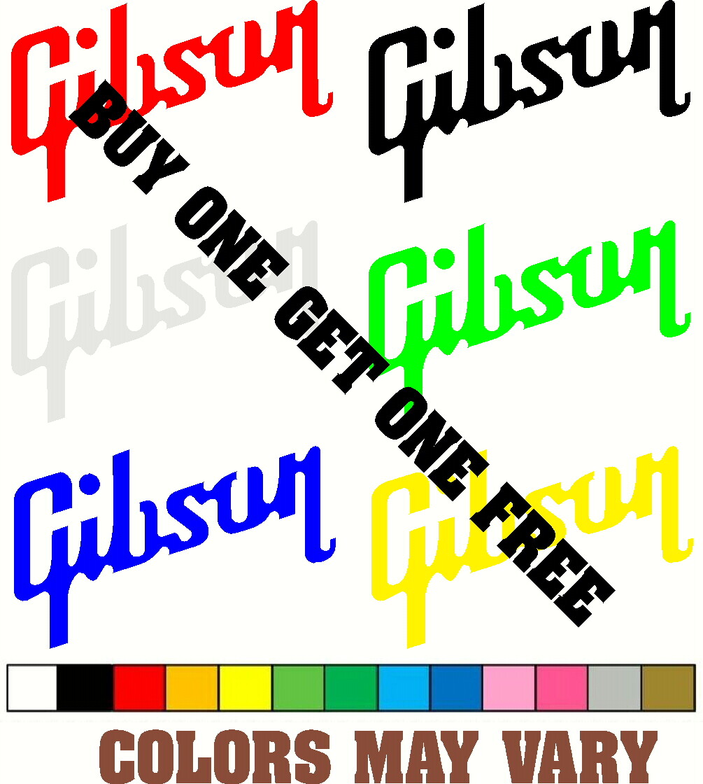 2pcs GIBSON Headstock Logo Vinyl Decal Sticker Music FREE SHIPPING