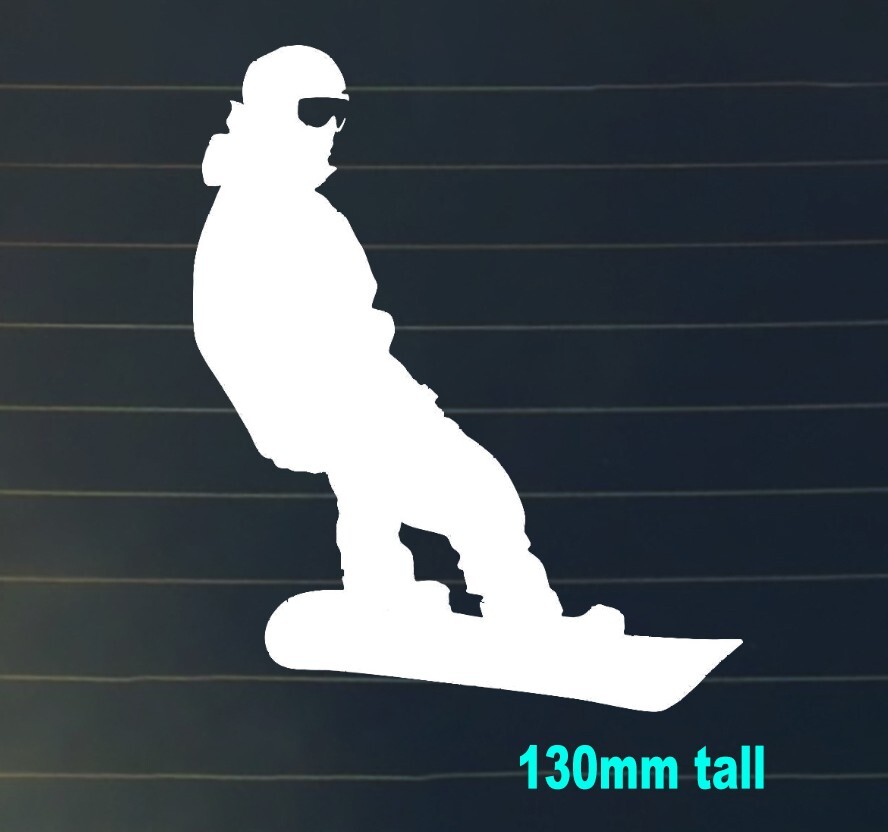 SNOW BOARD BOARDER STYLE DECAL STICKER WHITE SNOW SKI SLOPES PREMIUM