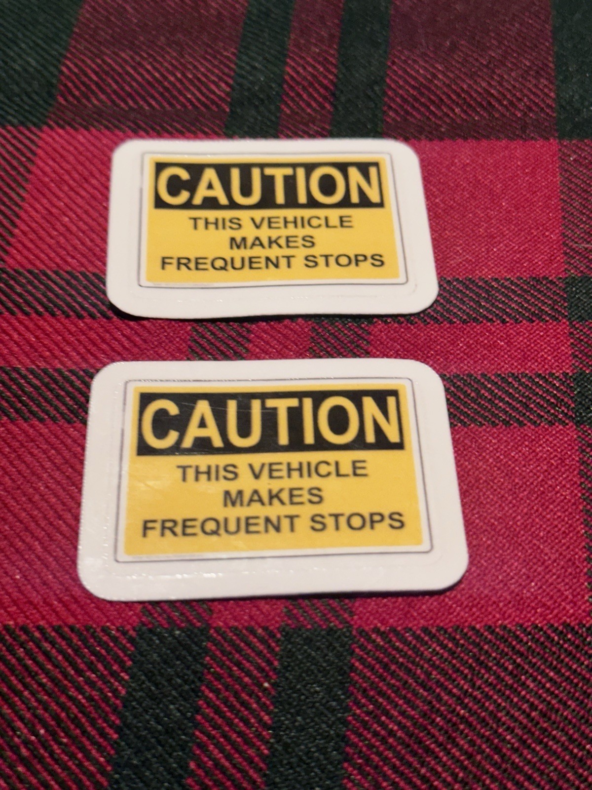 Caution This Vehicle Makes Frequent Stops Vinyl Decal Car Truck SUV Sticker