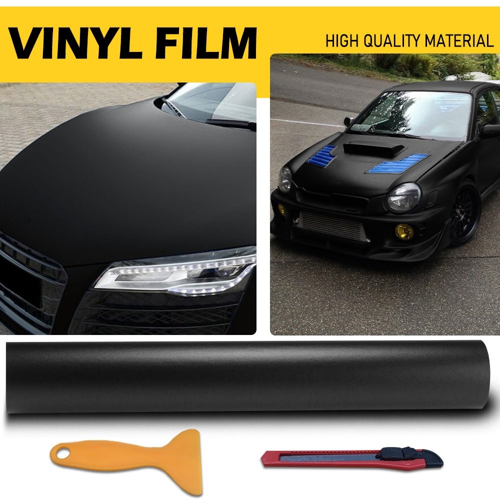 Premium Matte Flat Black Vinyl Wrap Free Air Sticker Film Bubble Decal Release