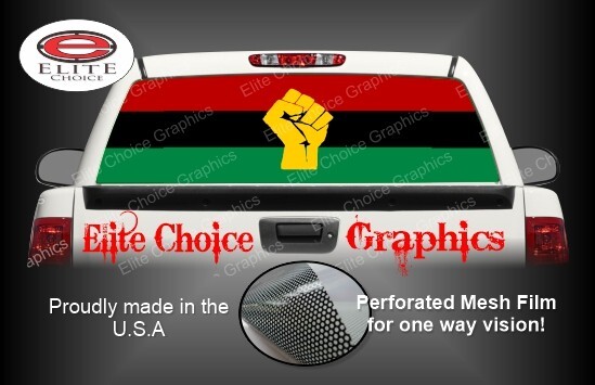 African Flag Fist Rear Window Graphic Decal Truck Van Car