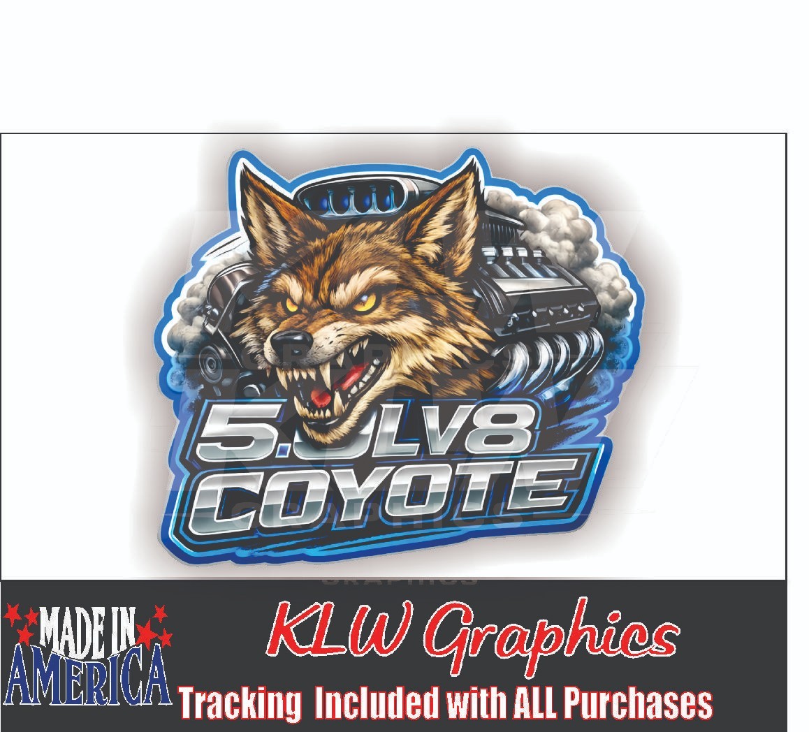 COYOTE Windshield Vinyl Decal Sticker Mustang 5.0L 2014 -2026 V8 Graber Race Car