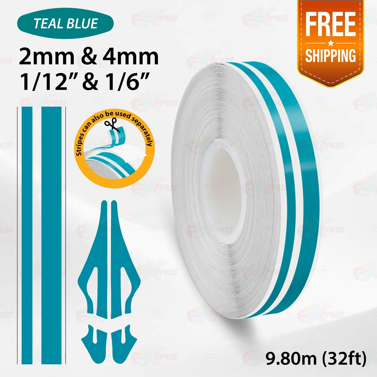 AQUA BLUE PIN STRIPE Car Model Bike Streamline Adhesive TAPE Decal Vinyl Sticker