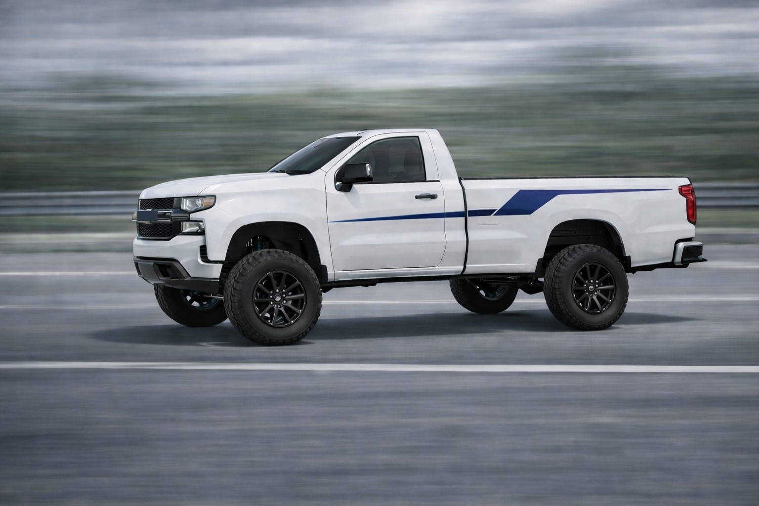 Sport Design Side Stripes Compatible With Chevy Silverado Premium Vinyl