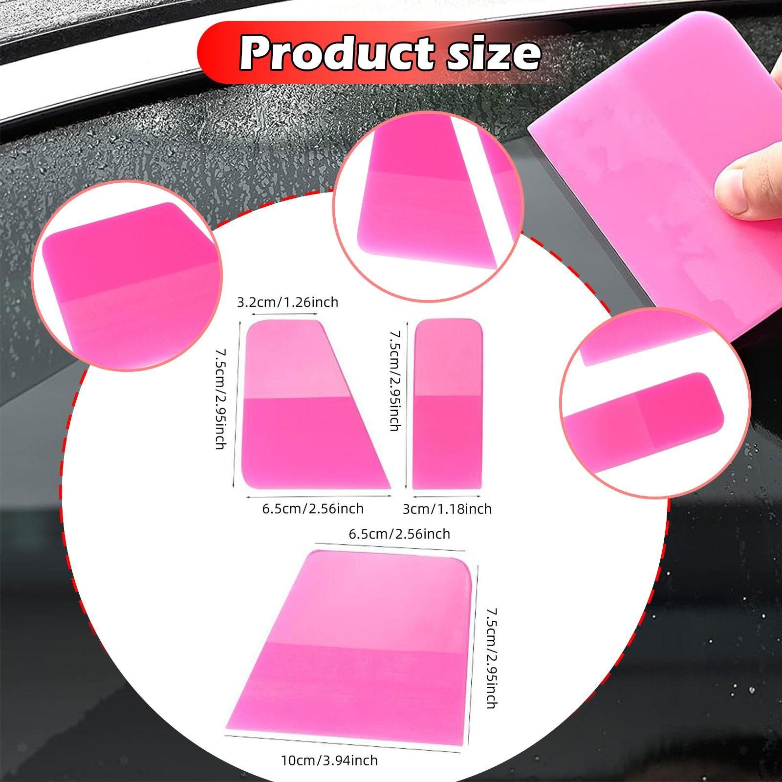 Set of 3 Rubber Squeegees for Car Tint Film And Window Applications