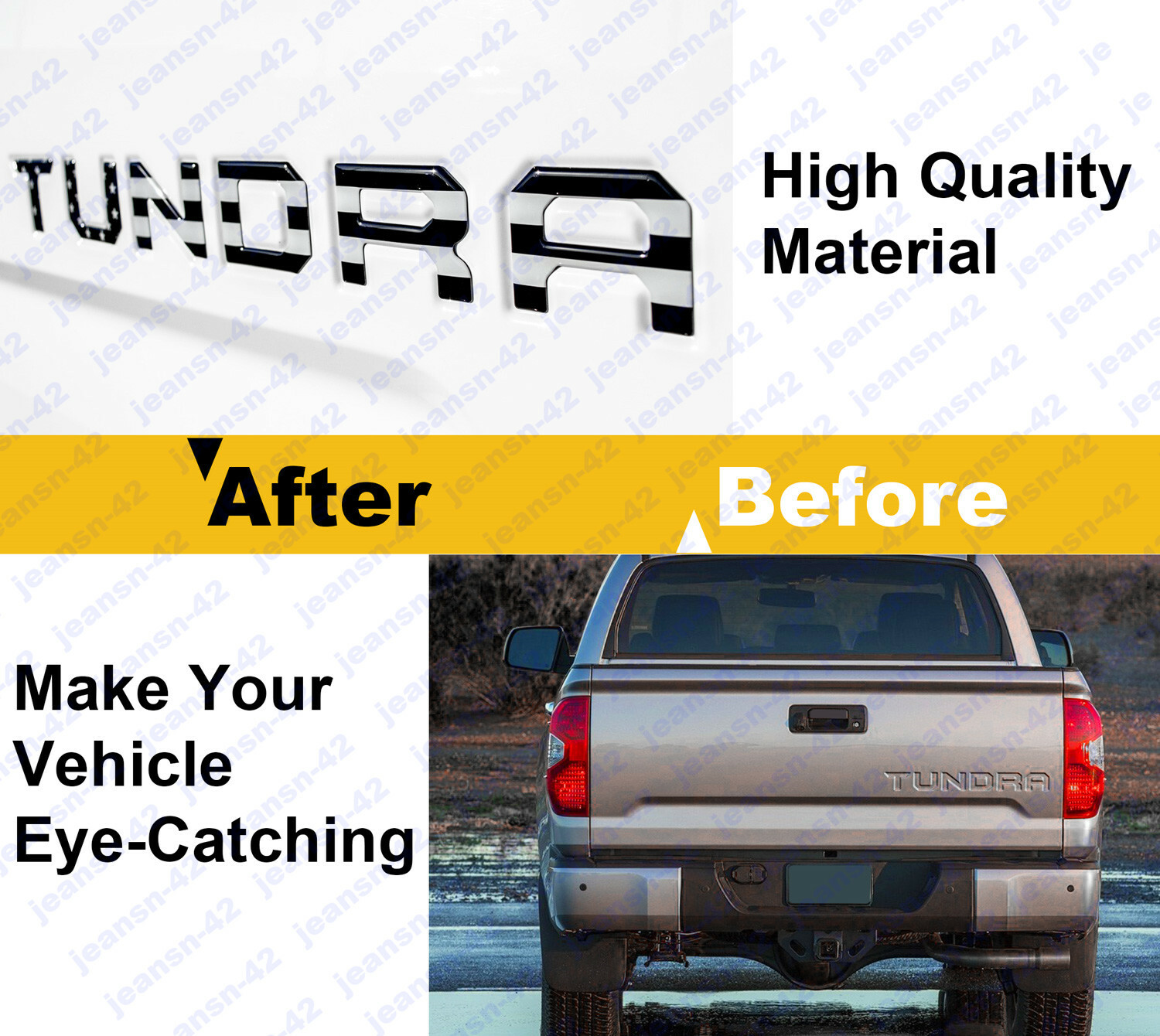 Domed 3D Raised Tailgate Insert Letters Decal for 2014-2020 Toyota Tundra