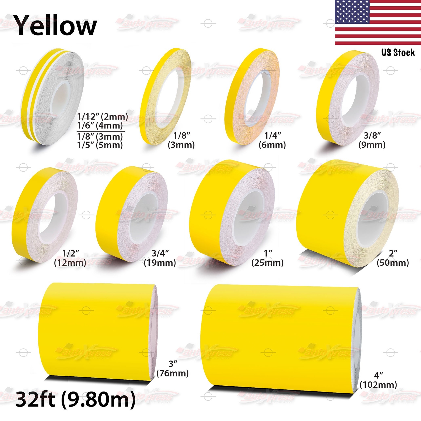 YELLOW Roll Vinyl Pinstriping Pin Stripe Car Motorcycle Line Tape Decal Stickers
