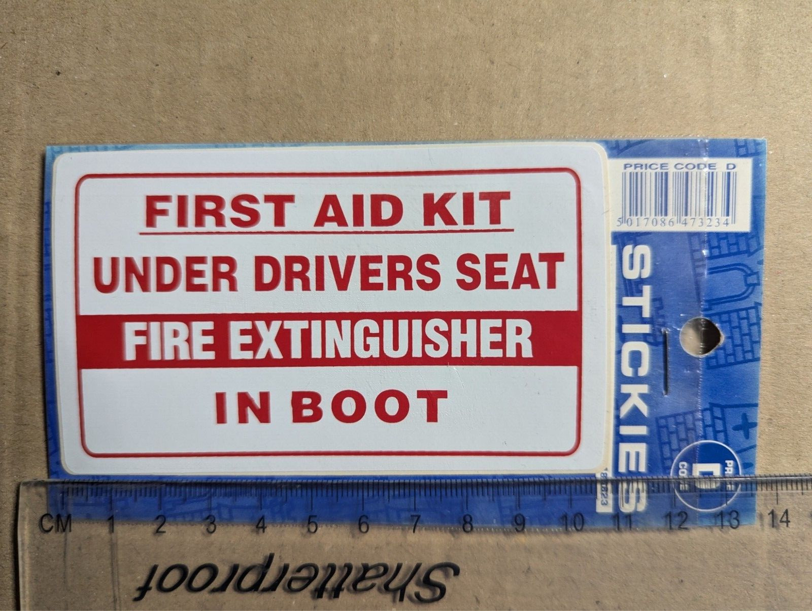First Aid Fire Extinguisher Sign Emblem Car Van Vinyl Bumper Sticker Decal