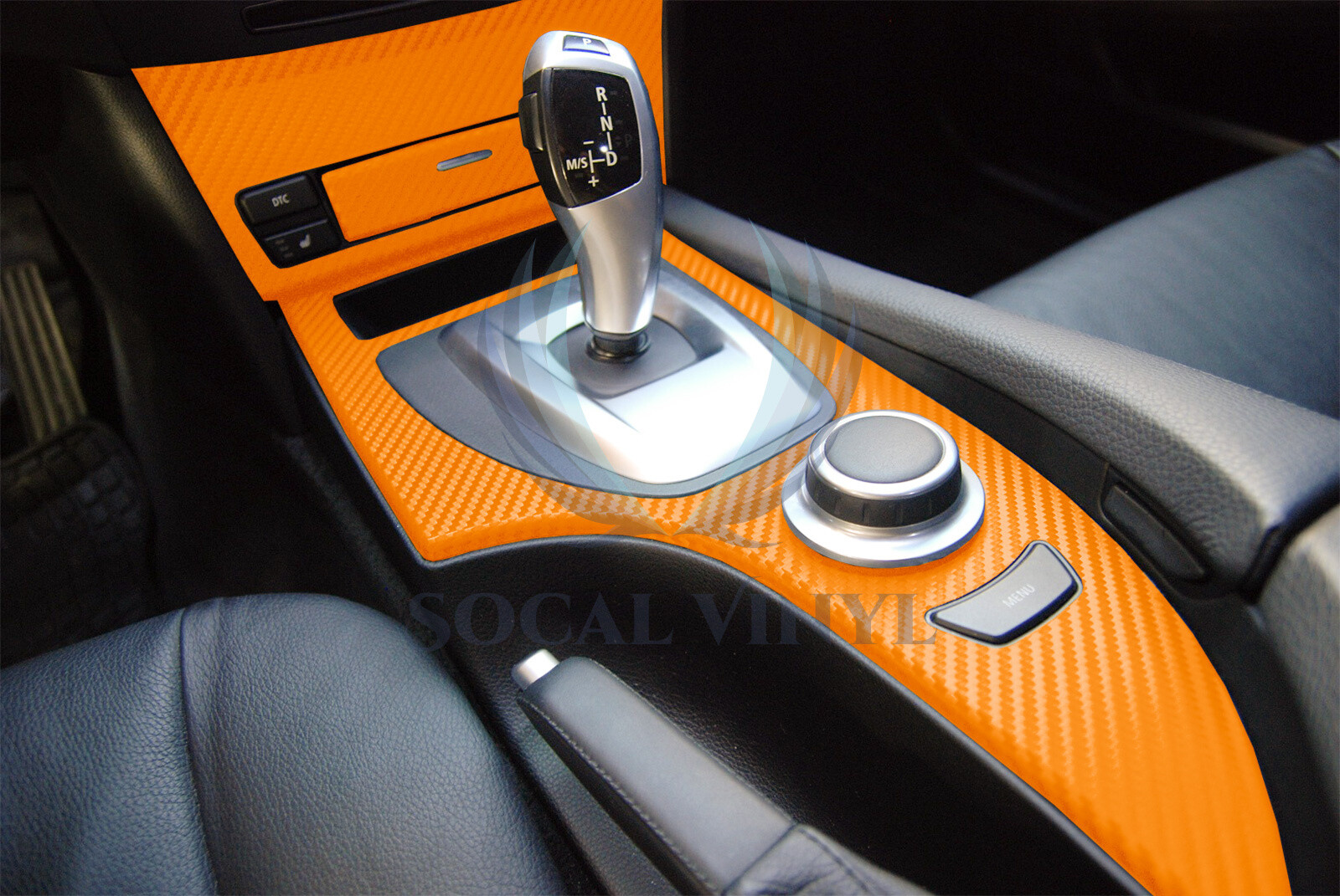 4D Premium Gloss Orange Carbon Fiber Vinyl Wrap Sticker Bubble Free Air Release