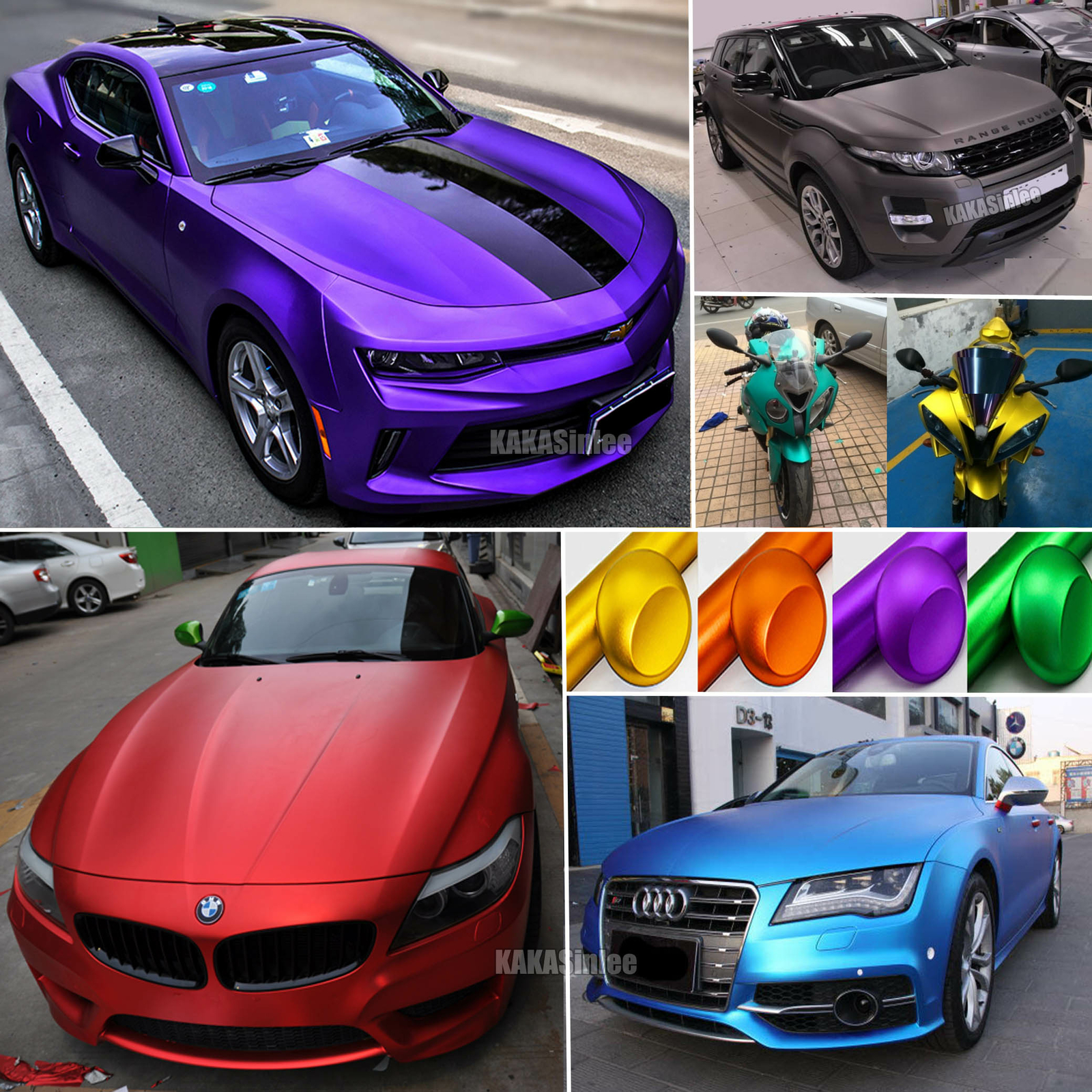 Stretch Car Satin Matte Chrome Metallic Vinyl Wrap Sticker Decal Strip Decors US