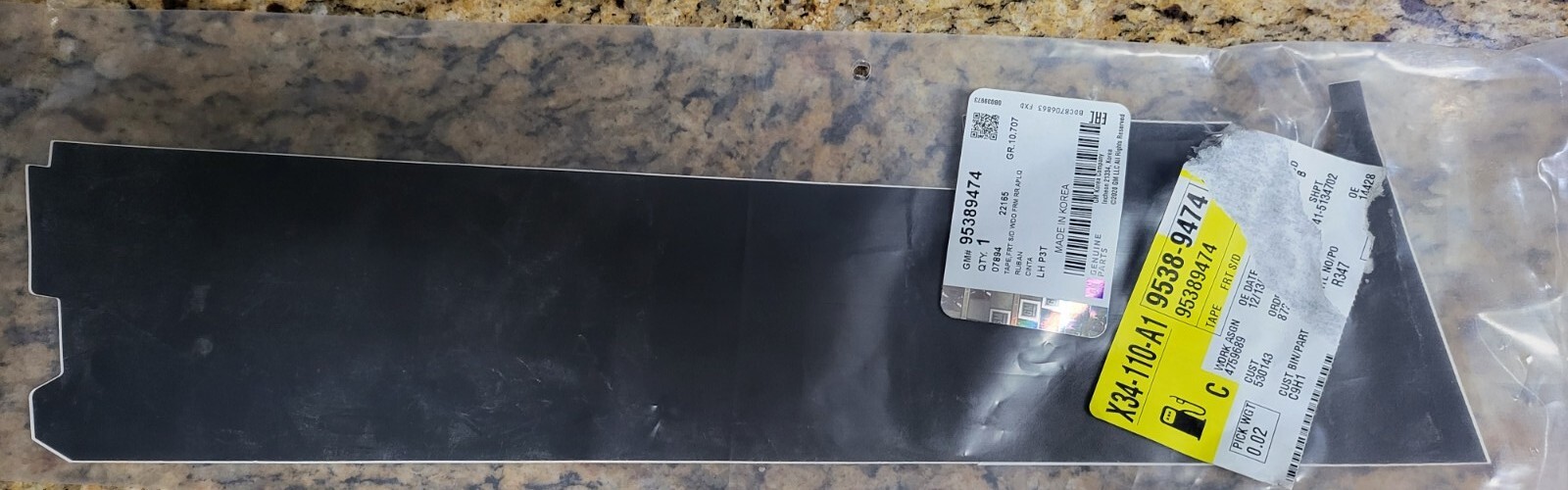 95389474GM OEM Front Door-Black Out Tape Left