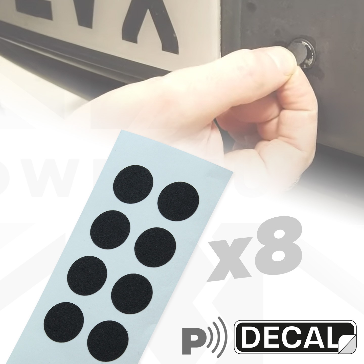 8x PDC Covers Black decal stickers Repair Chipped/Worn Parking Sensor for Jaguar