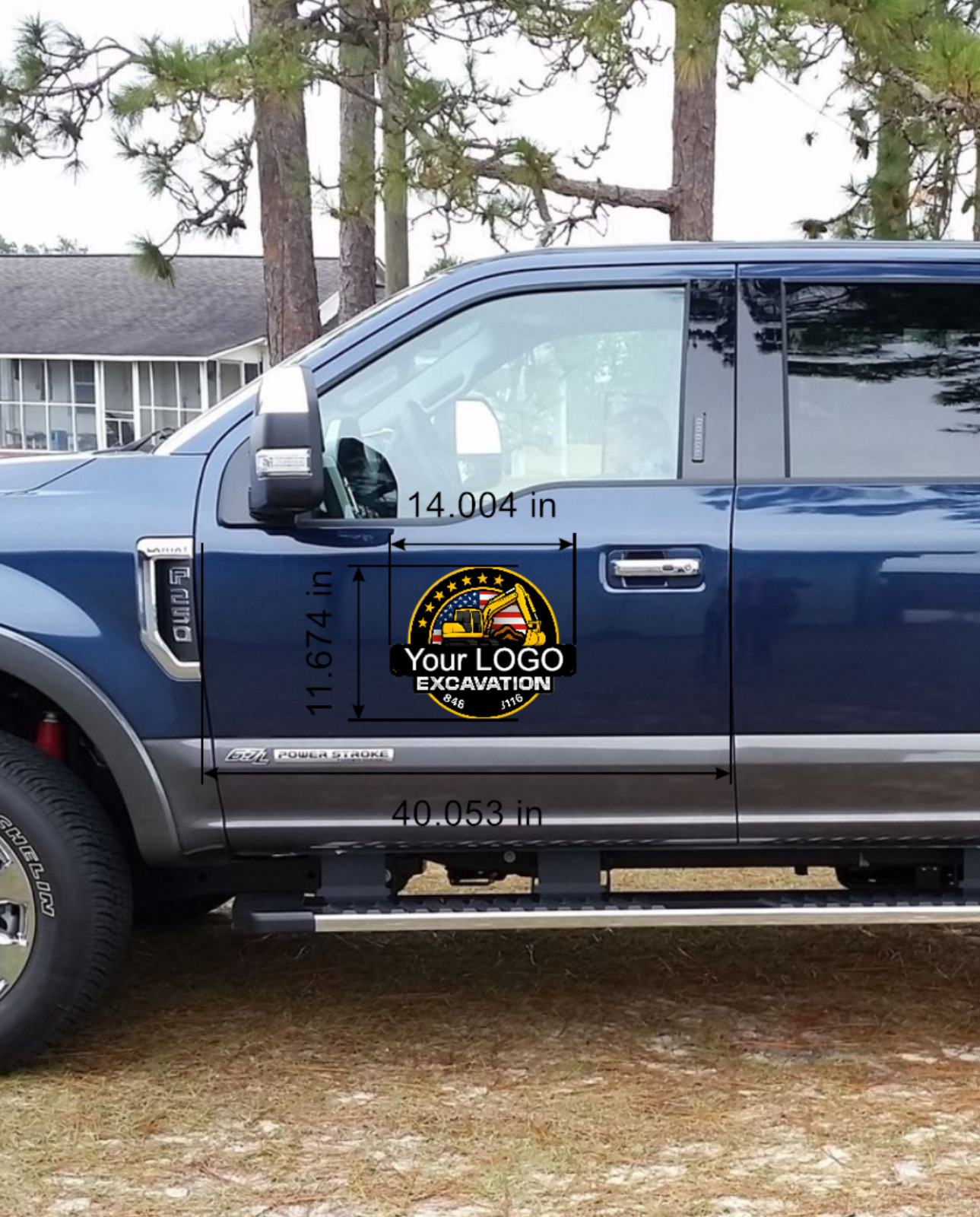 2x Car door Logo Sticker – Boost your brand ( 14” longest side)