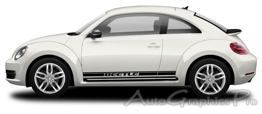 1998-2019 Volkswagen Beetle Lower Rocker Panel Vinyl Graphics Kit Decals Stripes