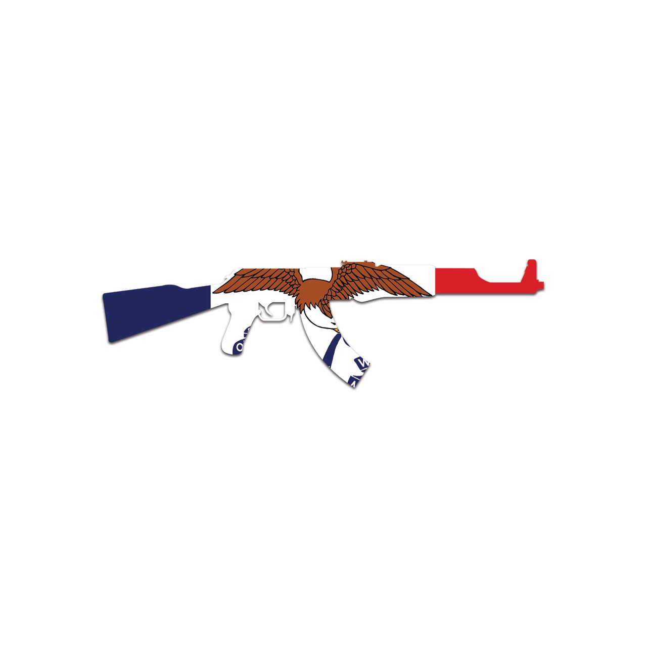 Iowa State Shaped AK-47 Sticker Decal