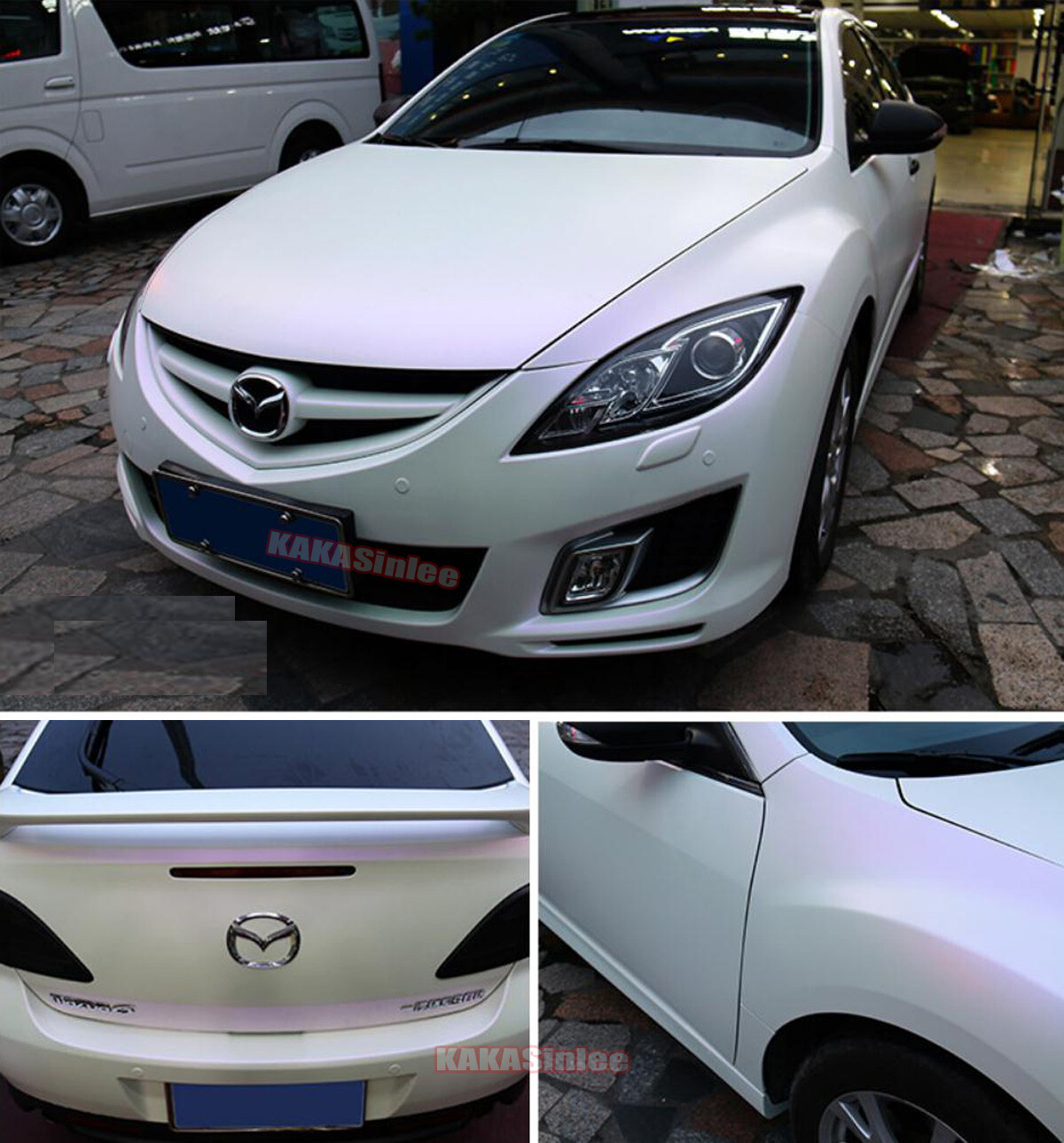 Whole Car Wrap Matte White to Purple Pearl Chameleon Vinyl Sticker 50FT x 5FT US