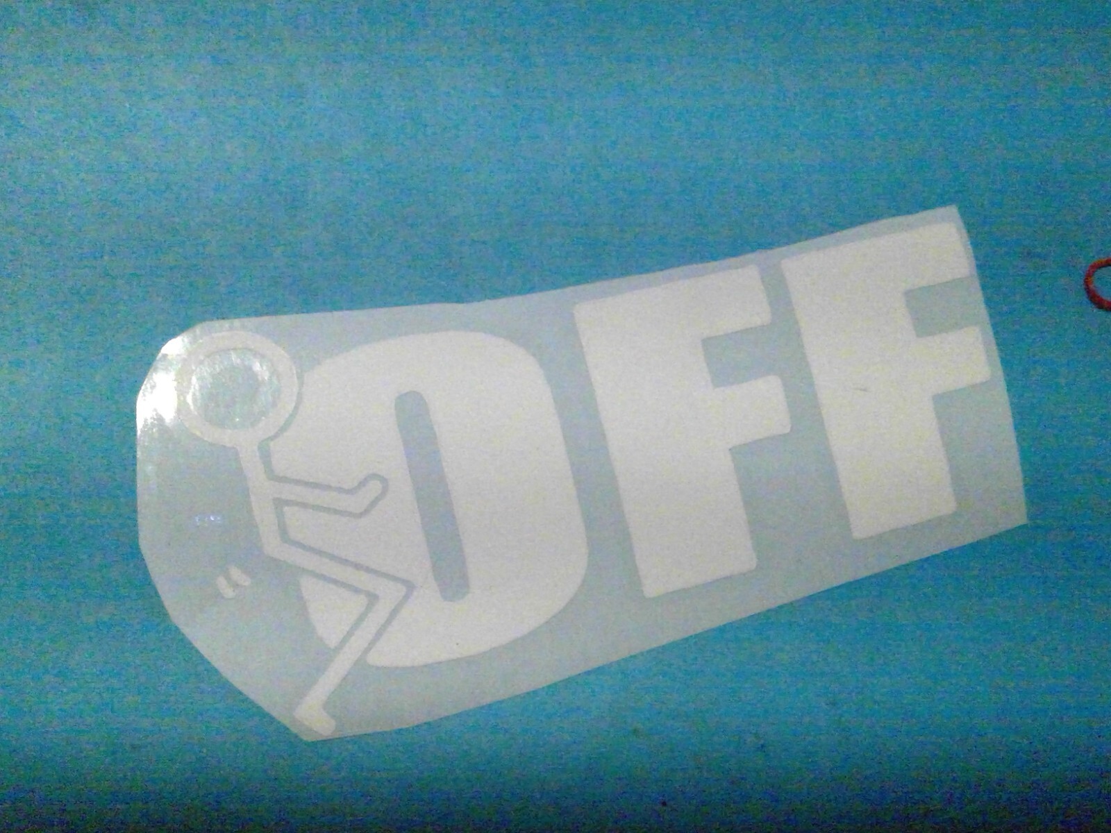 F-off vinyl decal white 