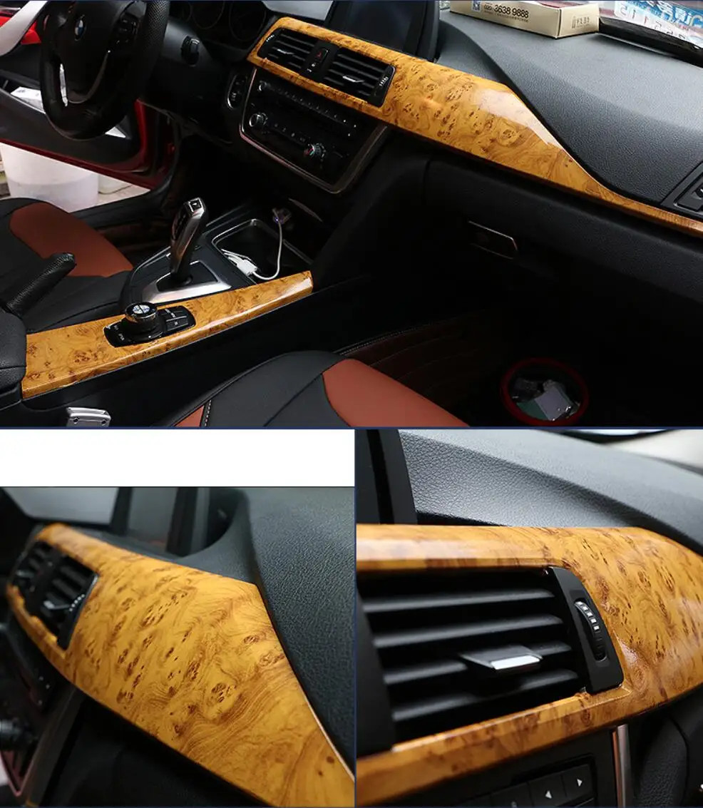 Wood Grain Vinyl Wrap Film Furniture Cabinet Car Interior Bubble Free Decorative