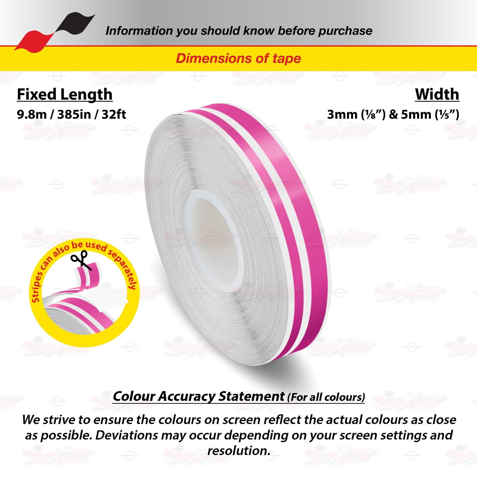 1/8″ & 1/5″ STRIPE Car Motorcycle Truck Twin Line TAPE Vinyl Sticker DARK PINK