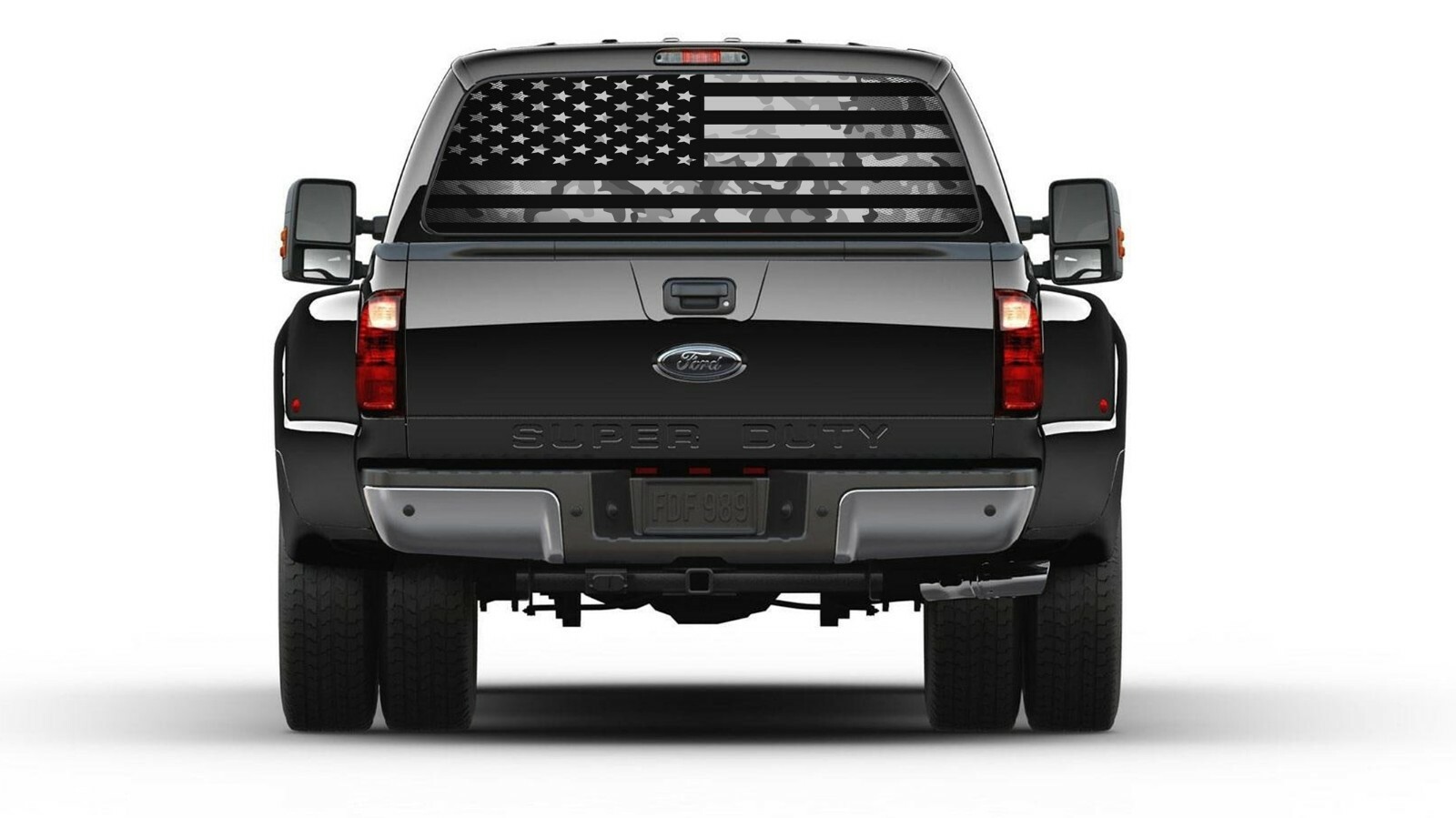 American Flag Camouflage Black and White Rear Window Graphic Decal