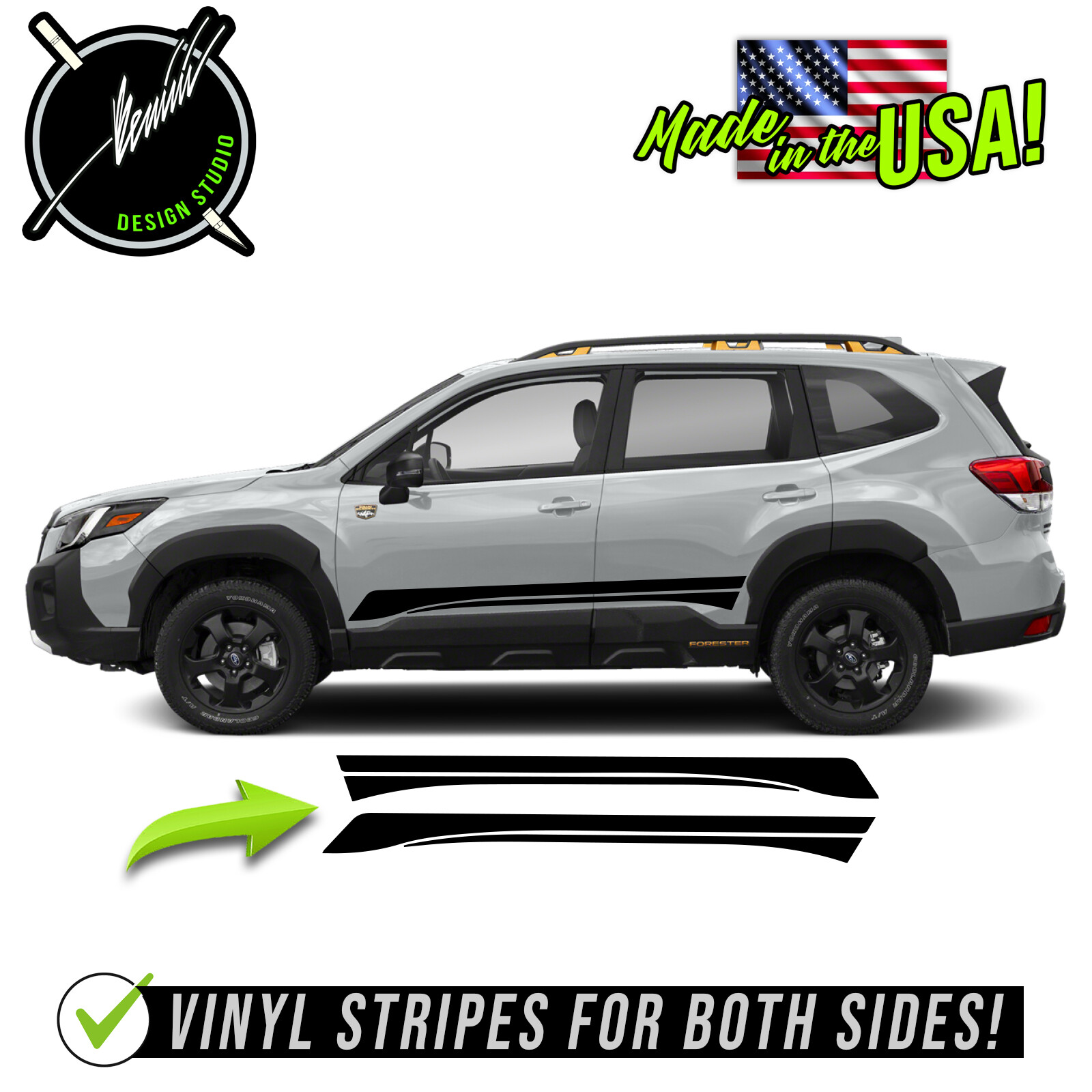Side Rocker Racing Stripe Decal Fits Subaru Forester 2017 & up Base Wilderness