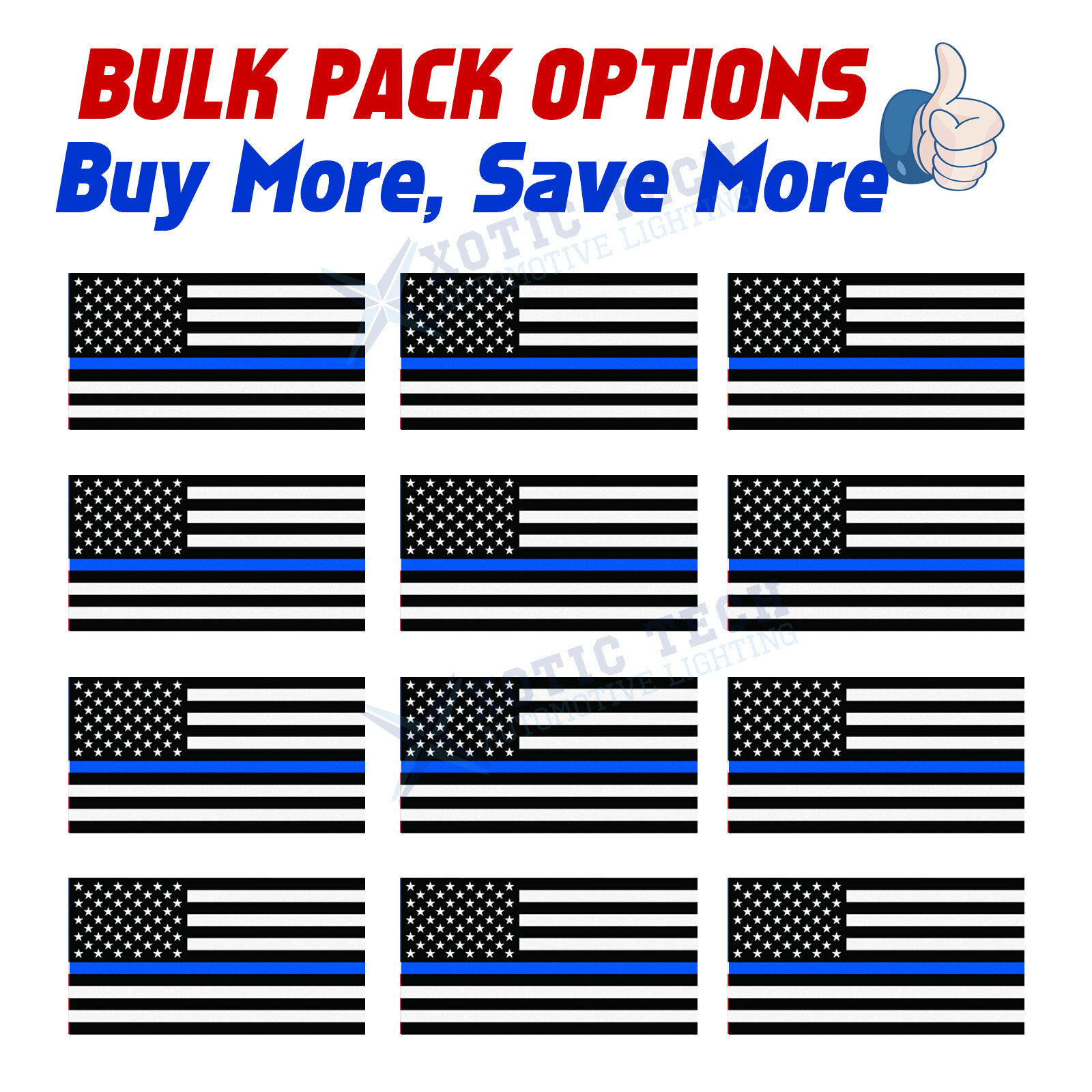 5X3 Inches Thin Line US Flag Decal Reflective Stripe American Flag Car Stickers