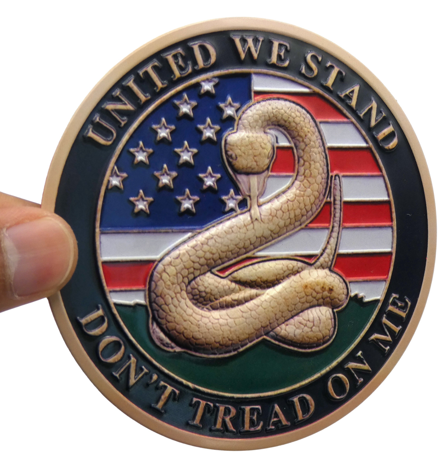 ALUMINUM Don’t Thread On Me Decal Sticker -Patriotic, Army, Veteran 3.5″