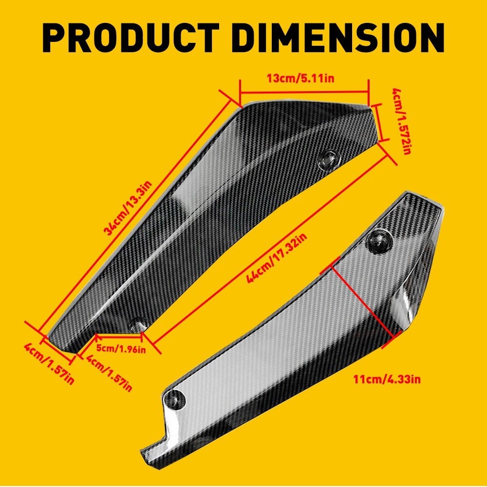 Universal Rear Bumper Diffuser 4-Fin Spoiler Lip Splitter + Rear Spats Ch M