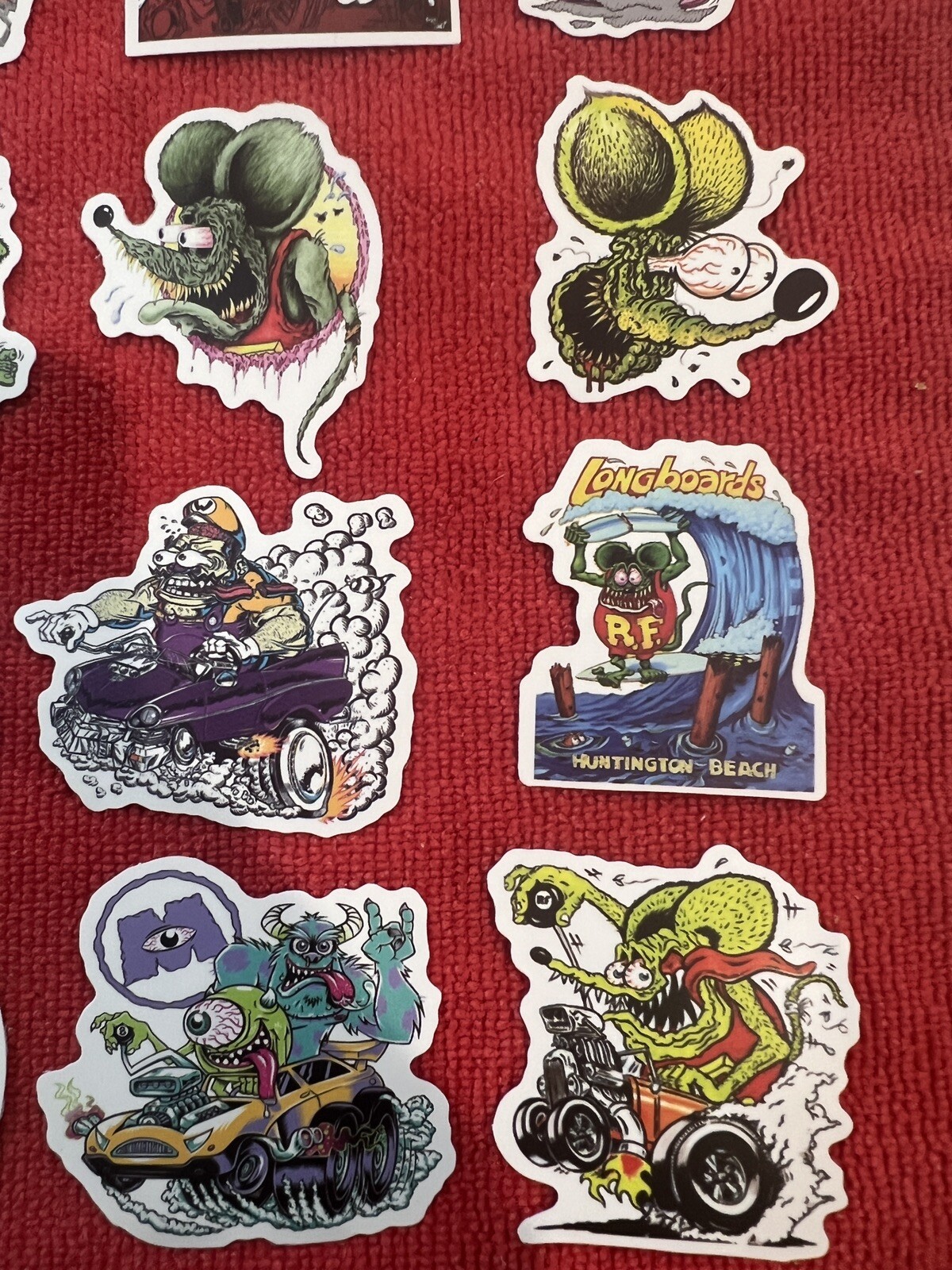 🔥 50 Rat Fink Mouse Ed Big Daddy Roth Hot Rod Art Vinyl Decal Sticker Car Truck
