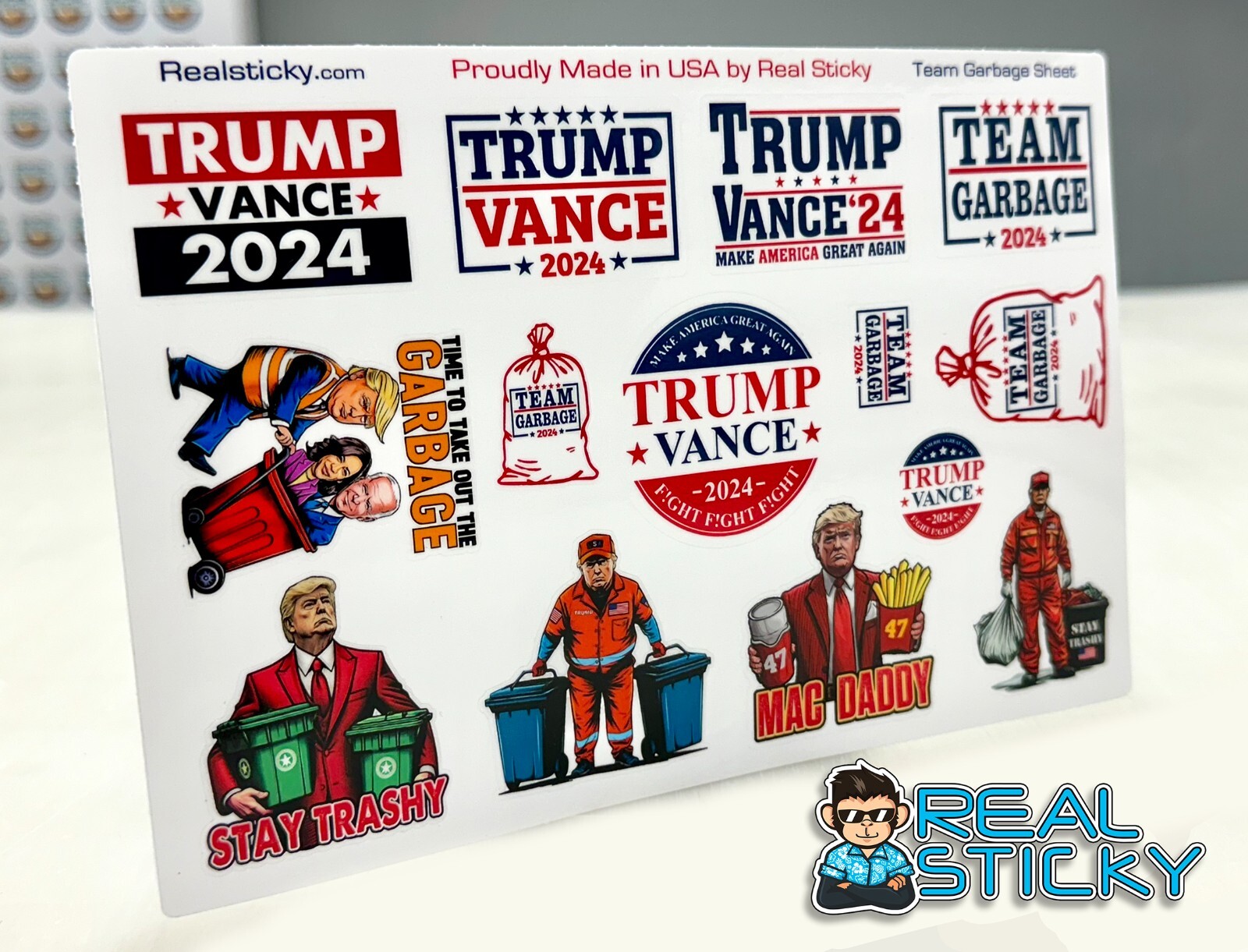 2024 Trump Vance Hard Hat Helmet Sticker Sheet USA POTUS Pack Phone Cup Decal