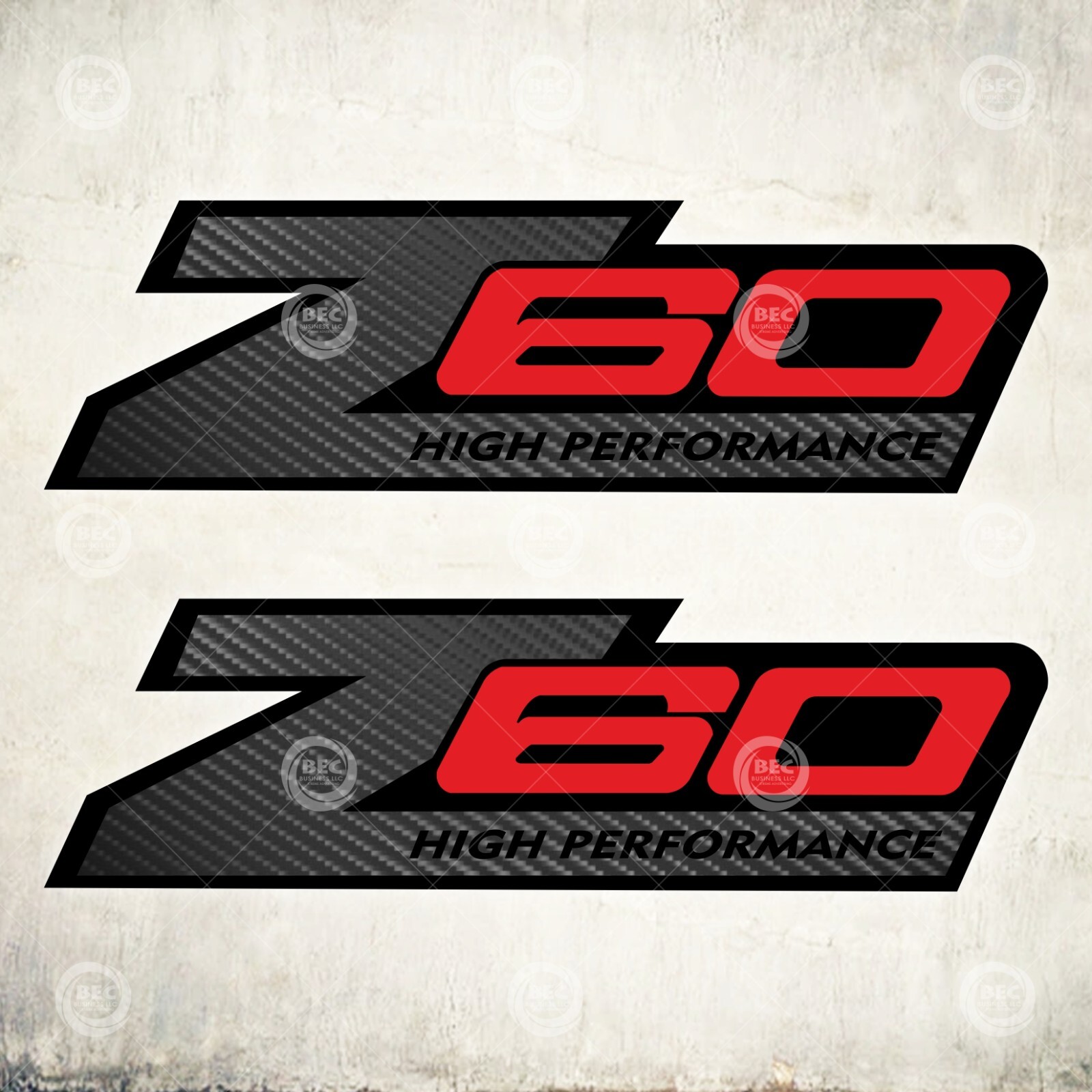 Z60 stickers decal High Performance truck carbon fiber cut (SET)