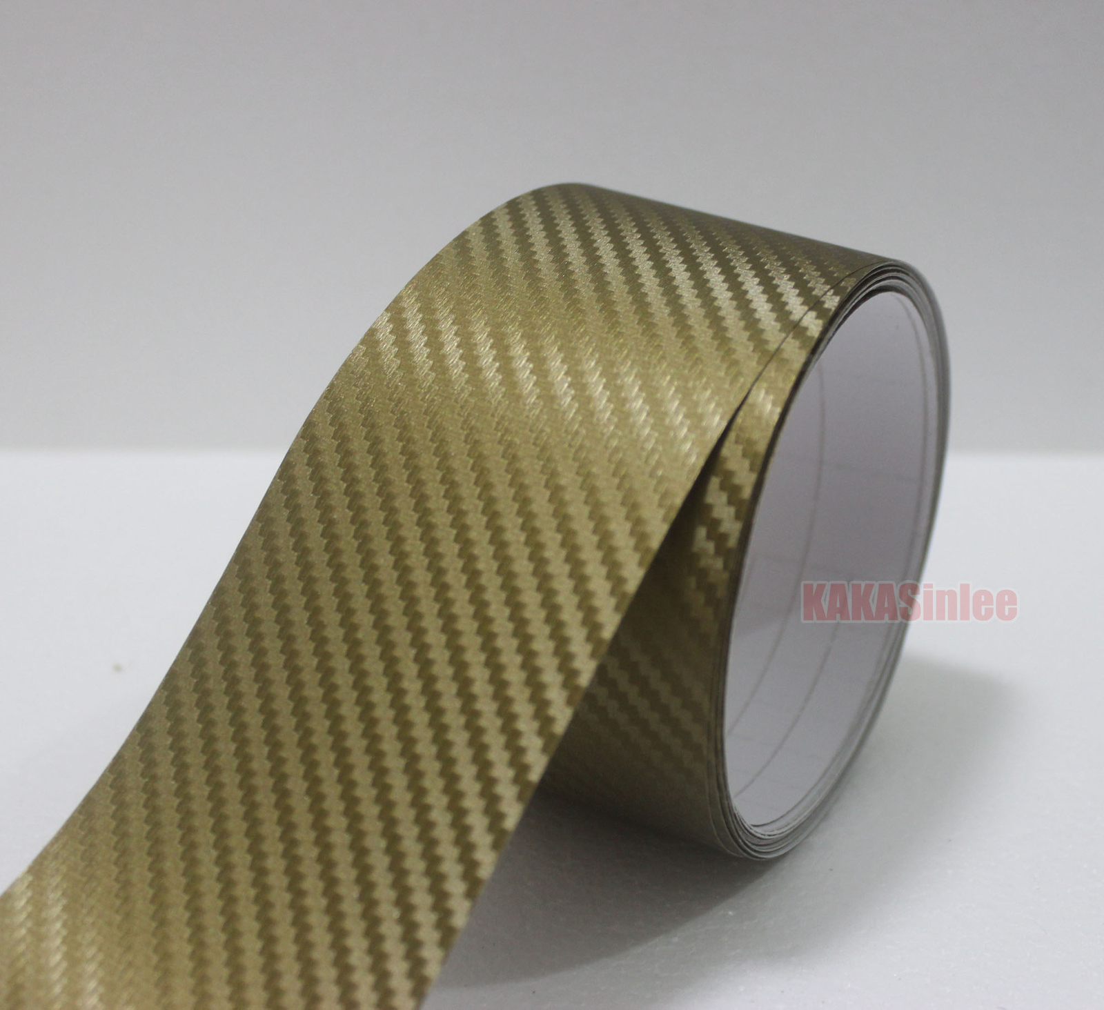 3D Gold Sheet Car PVC Grain Carbon Fiber Vinyl Tape Wrap Sticker Decors Strips