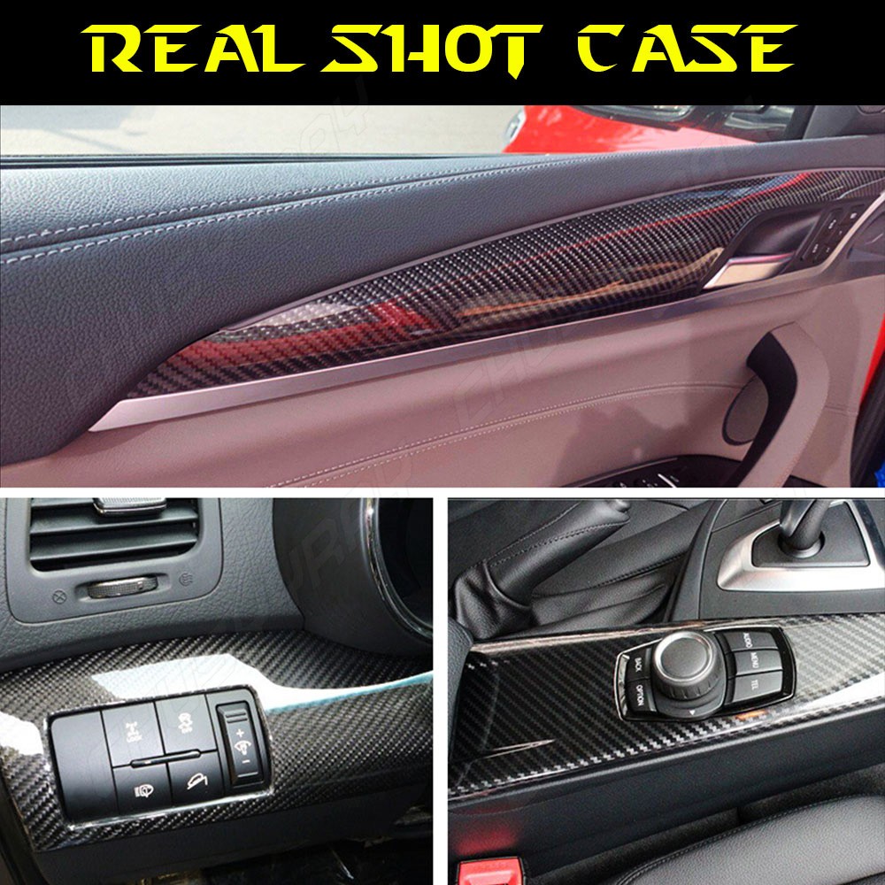 1-PC 5D Real Carbon Fiber Vinyl Wrap Sheet, High Gloss Finish for Auto Exterior