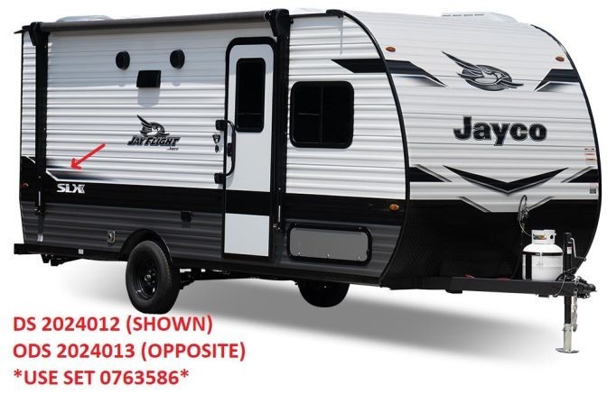 DECAL FOR RV, DECAL,DC DS/ODS #7 8.23X61.47 WHT/BLU/BLK SET (F)